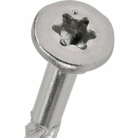 Hillman Wood Screw, #10, 2-1/2 in, Plain 18-8 Stainless Steel Flat Head Torx Drive 48622